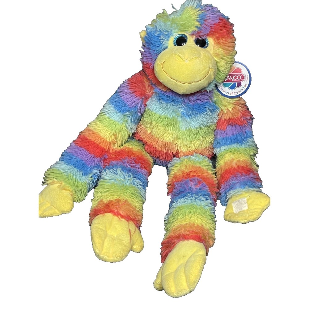 Plush Rainbow Tie Dye Monkey Nanco MWT‎ stuffie doll